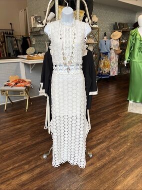 Ooh! La, La! Couture White Crochet Maxi Dress